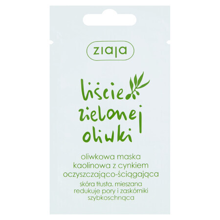 Ziaja Green Olive Leaf, mascarilla de caolín con zinc, limpiadora y purificante, 7 ml