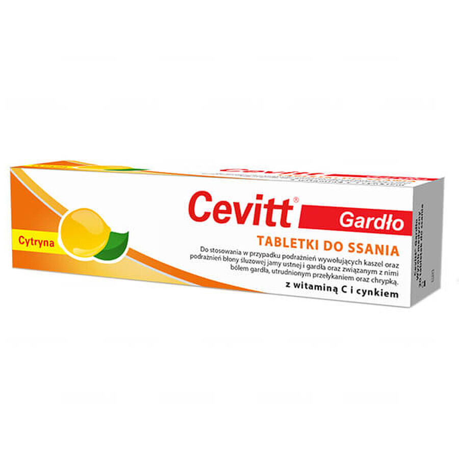 Cevitt Garganta, limón, 20 pastillas para chupar