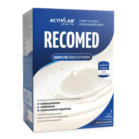 Activlab Pharma RecoMed, préparation nutritionnelle, goût neutre, 65 gx 6 sachets EMBALLAGES ENDOMMAGÉS