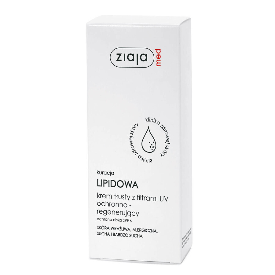 Ziaja Med Lipid Treatment, Fatty cream with UV filters, protective and regenerating, 50 ml