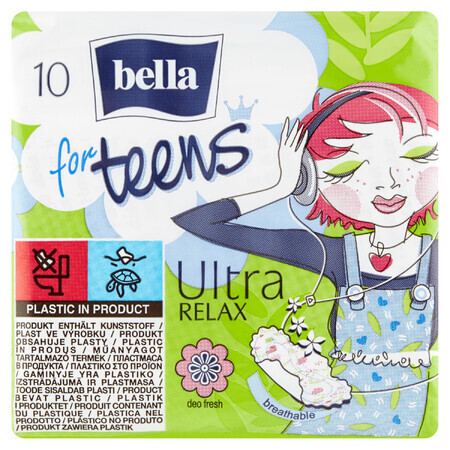 Bella for Teens, compresas con alas, Ultra Relax, 10 unidades