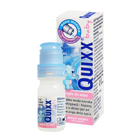 Quixx Baby, agua de mar, gotas nasales para bebés desde el nacimiento, 10 ml