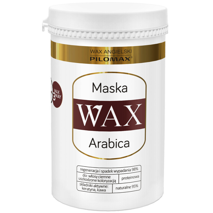 WAX Pilomax, Cuidado del color, Arabica, mascarilla regeneradora para cabello teñido oscuro, 480 ml