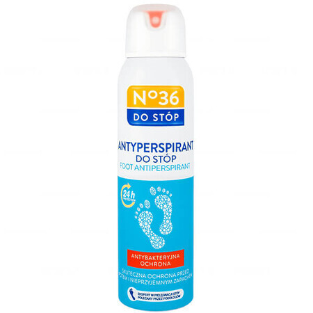 No36, antitranspirante para pies, protección antibacteriana, 150 ml