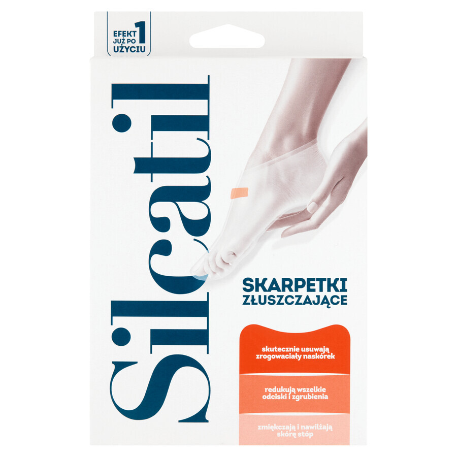 Silcatil, calcetines exfoliantes para pies, 1 par