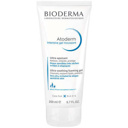 Bioderma Atoderm Gel limpiador intensivo antiprurito para pieles muy secas, atópicas e irritadas, 200 ml