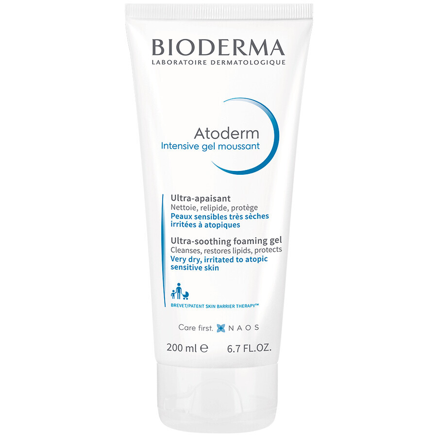 Bioderma Atoderm Gel limpiador intensivo antiprurito para pieles muy secas, atópicas e irritadas, 200 ml