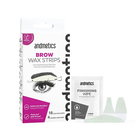 Tiras depilatorias para cejas, 16 tiras, Andmetics