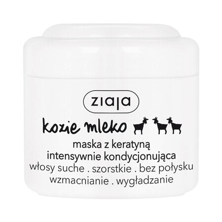 Ziaja Leche de Cabra, mascarilla capilar acondicionadora intensiva con queratina, 200 ml