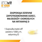 Ibuvit D 1000, vitamina D para niños mayores de 1 año, adolescentes y adultos, 30 cápsulas twist off