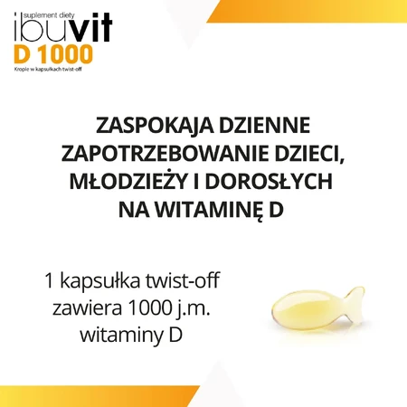 Ibuvit D 1000, vitamina D para niños mayores de 1 año, adolescentes y adultos, 30 cápsulas twist off