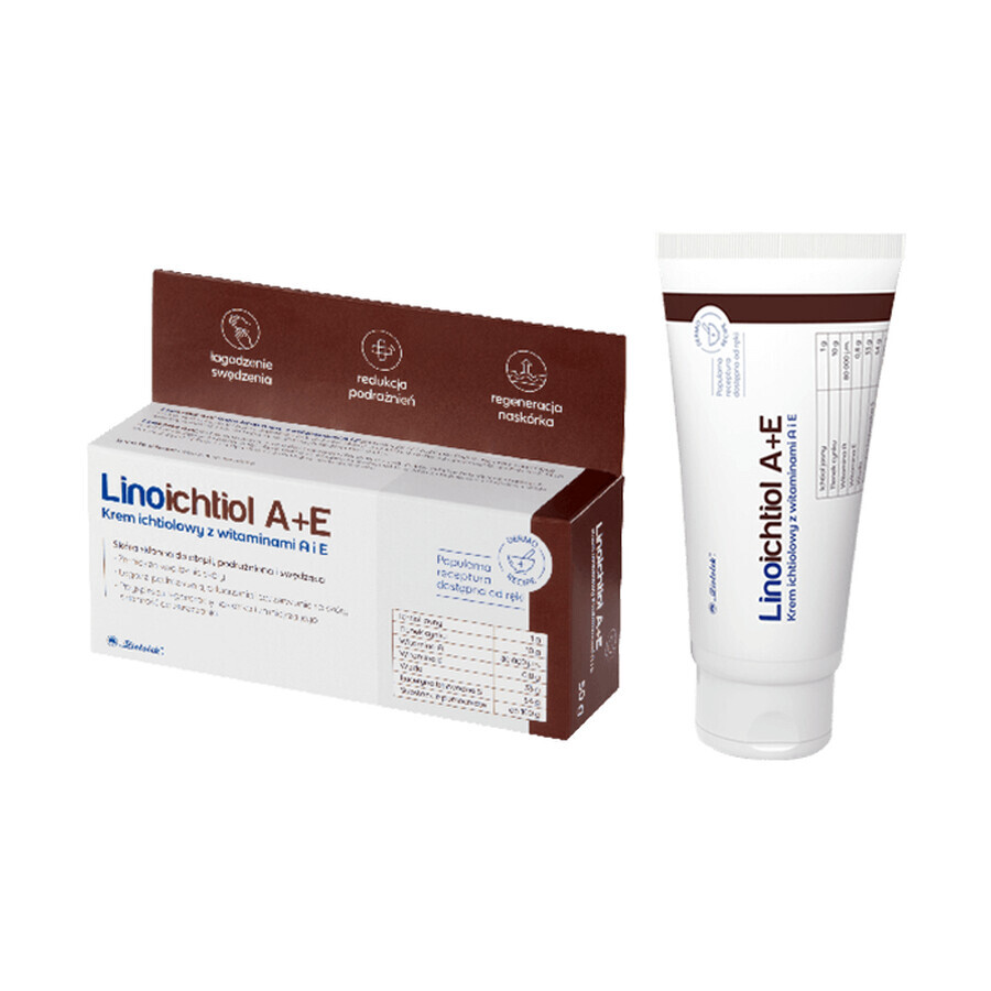 Linoichtiol A+E, crema de ictiamol con vitaminas A y E, para la cara, 50 g