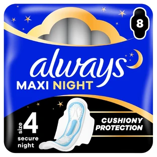Always Classic, compresas con alas, Noche, 8 uds.