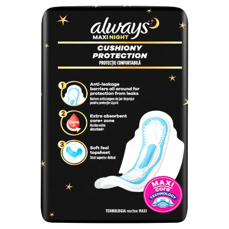 Always Classic, compresas con alas, Noche, 8 uds.