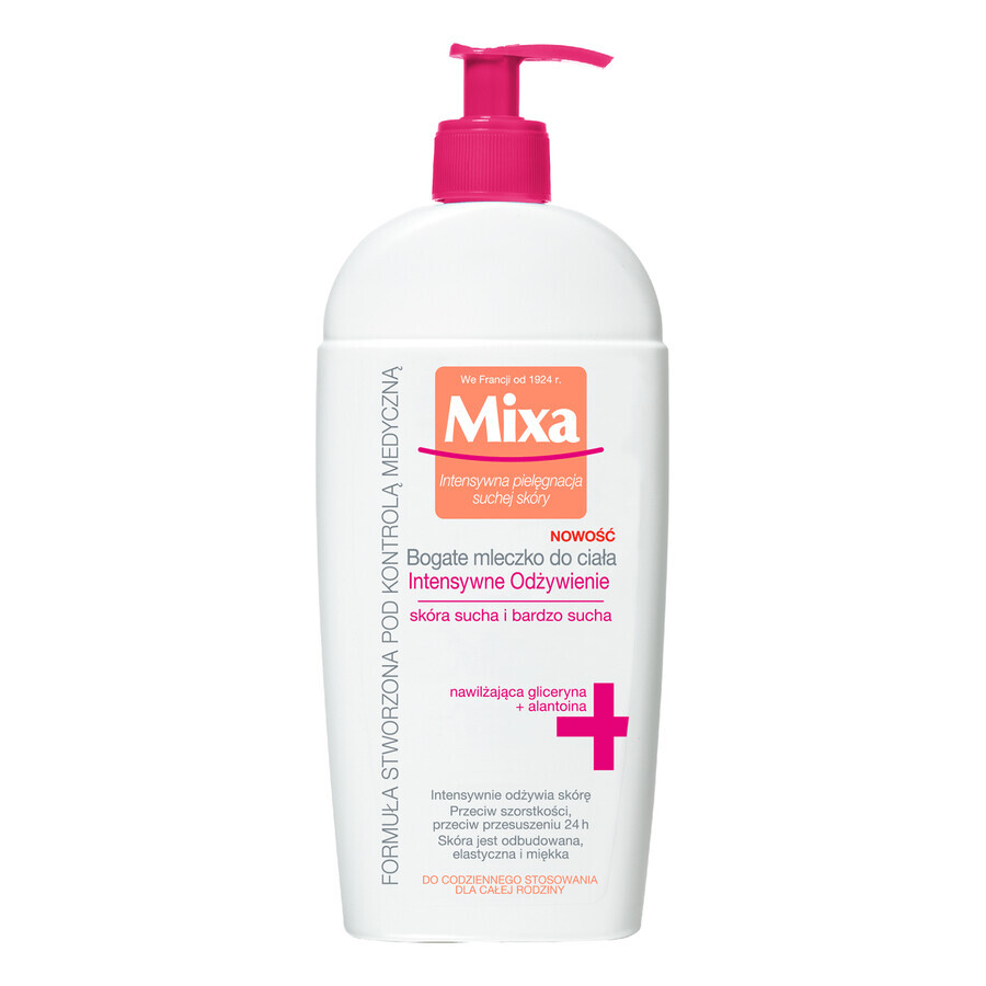 Mixa Shea Nourish, loción corporal, piel seca, 400 ml