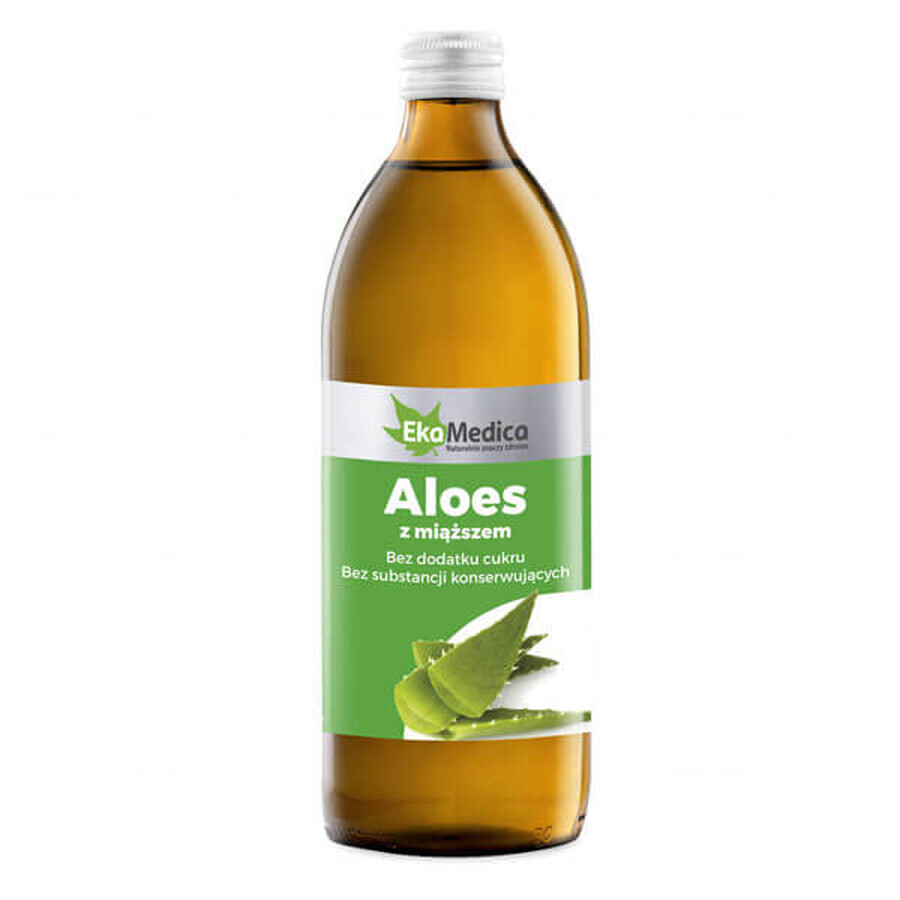 EkaMedica Aloe vera con pulpa, zumo, 500 ml