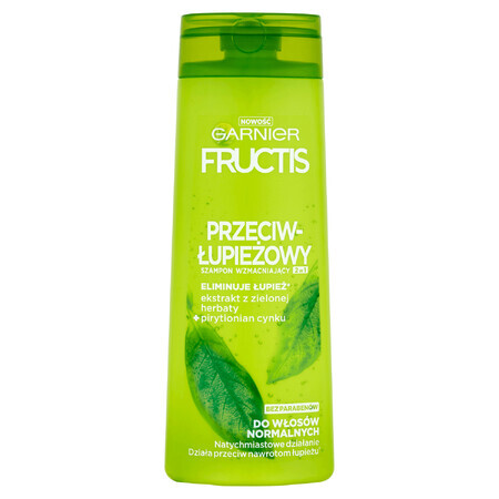 Garnier Fructis, champú anticaspa fortalecedor 2en1 para cabello normal, 400 ml