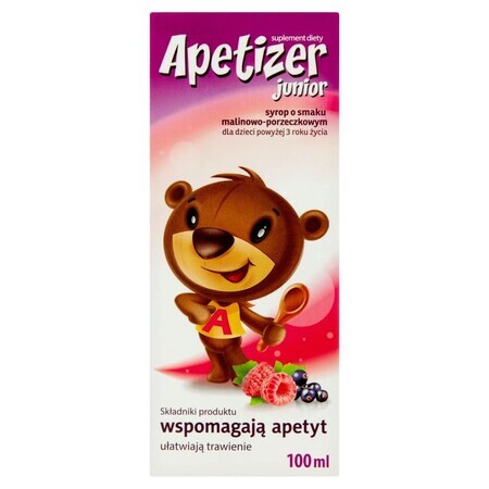 Apetizer, jarabe para niños mayores de 3 años, sabor frambuesa y grosella, 100 ml