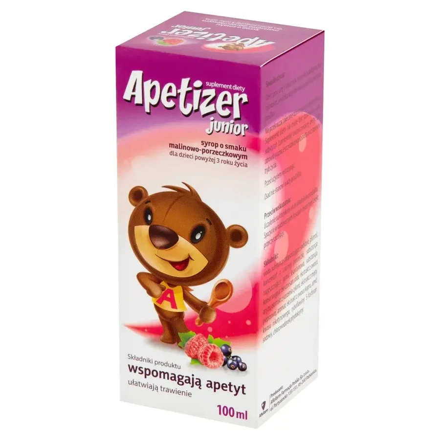 Apetizer Junior, sciroppo per bambini dai 3 anni al gusto lampone-ribes, 100 ml
