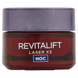 L'Oreal Revitalift Laser X3, Crema-mascarilla de noche antiedad 40+, 50 ml