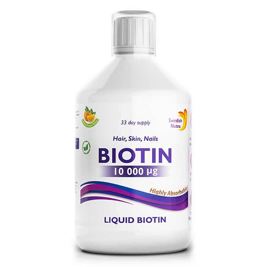 Biotina líquida 10.000mcg, 500 ml, Swedish Nutra