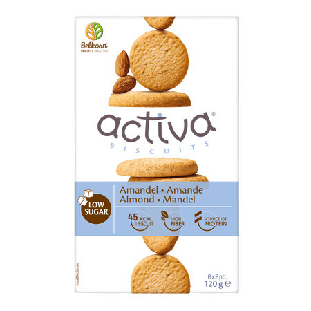 Galletas activas con almendras (sin azúcar añadido), 120 g, Belkorn