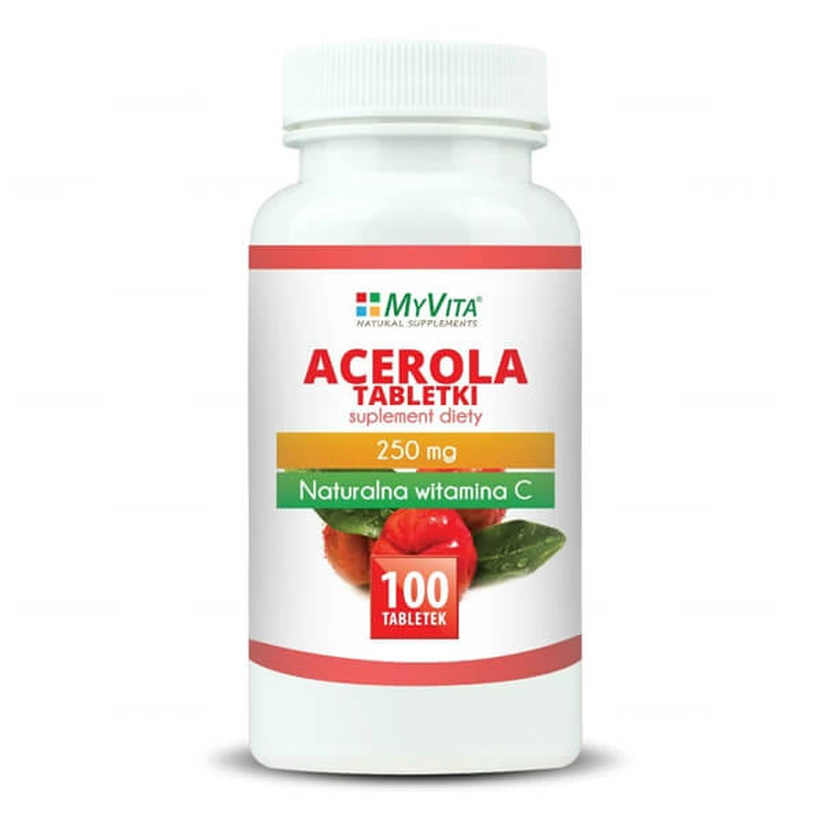 MyVita Acerola, vitamina C natural, 100 comprimidos