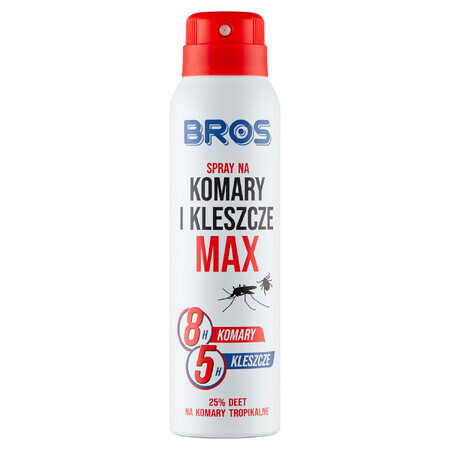 Bros, Max spray against mosquitoes and ticks, DEET 25.77%, 90 ml