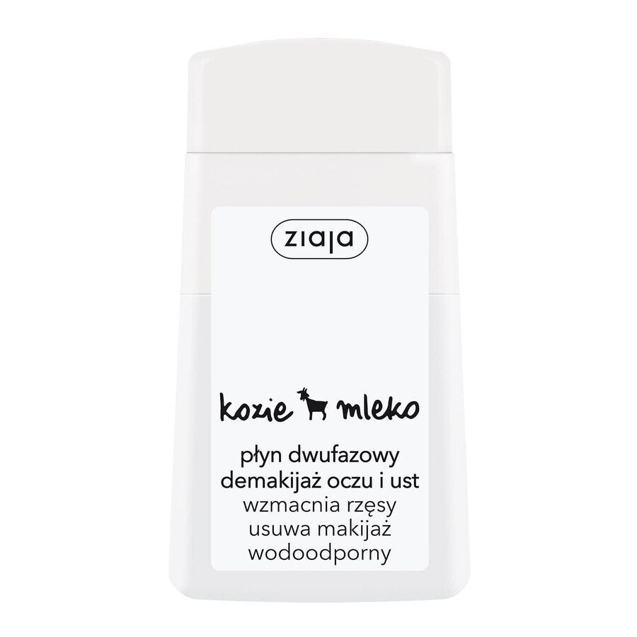 Ziaja Geitenmelk, tweefasenvloeistof voor het verwijderen van make-up van ogen en lippen, 120 ml