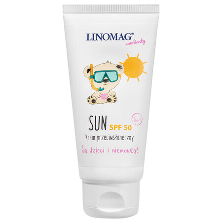 Linomag Emolients Sun, protector solar para bebés y niños a partir de 6 meses, FPS 50, 50 ml