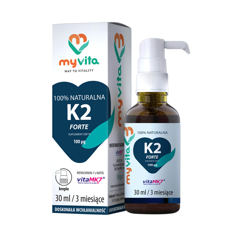 MyVita Vitamin K2 Forte, vitamina K 100 µg, picături, 30 ml