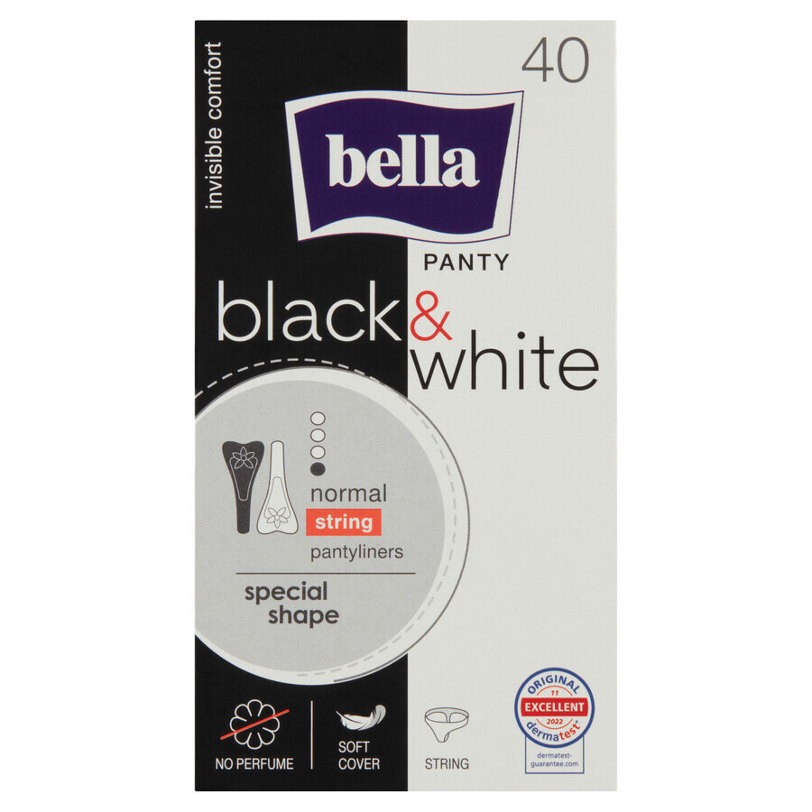 Bella Panty Slim Black&White, tampoane sanitare, ultra-subțire, 40 buc.