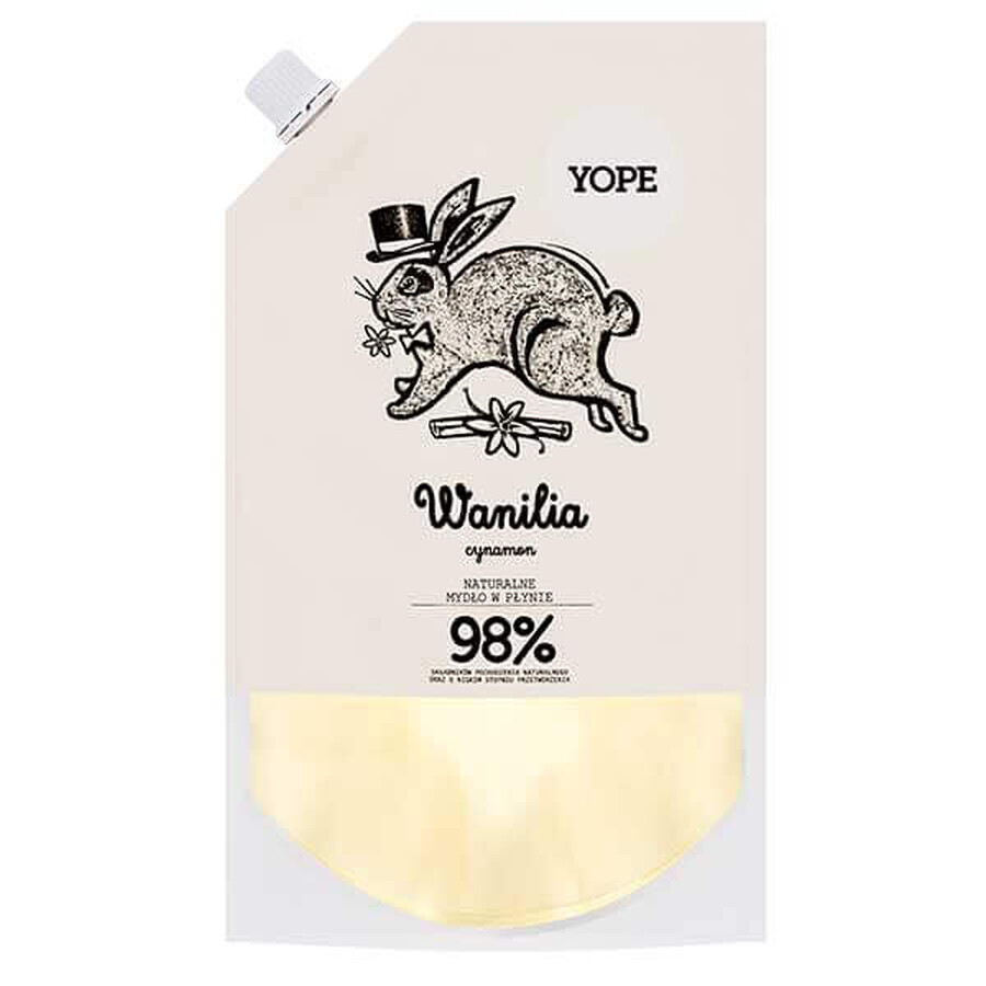 Yope Vainilla y Canela, jabón líquido natural para manos, de repuesto, 500 ml