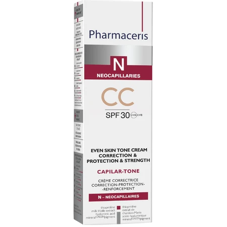 Pharmaceris N Capilar-Tone CC, Cremă tonică, ten vascularizat și hiperreactiv, SPF 30, 40 ml