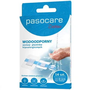 Plastry Pasocare, Wodoodporne Plus, zestaw, 14 sztuk