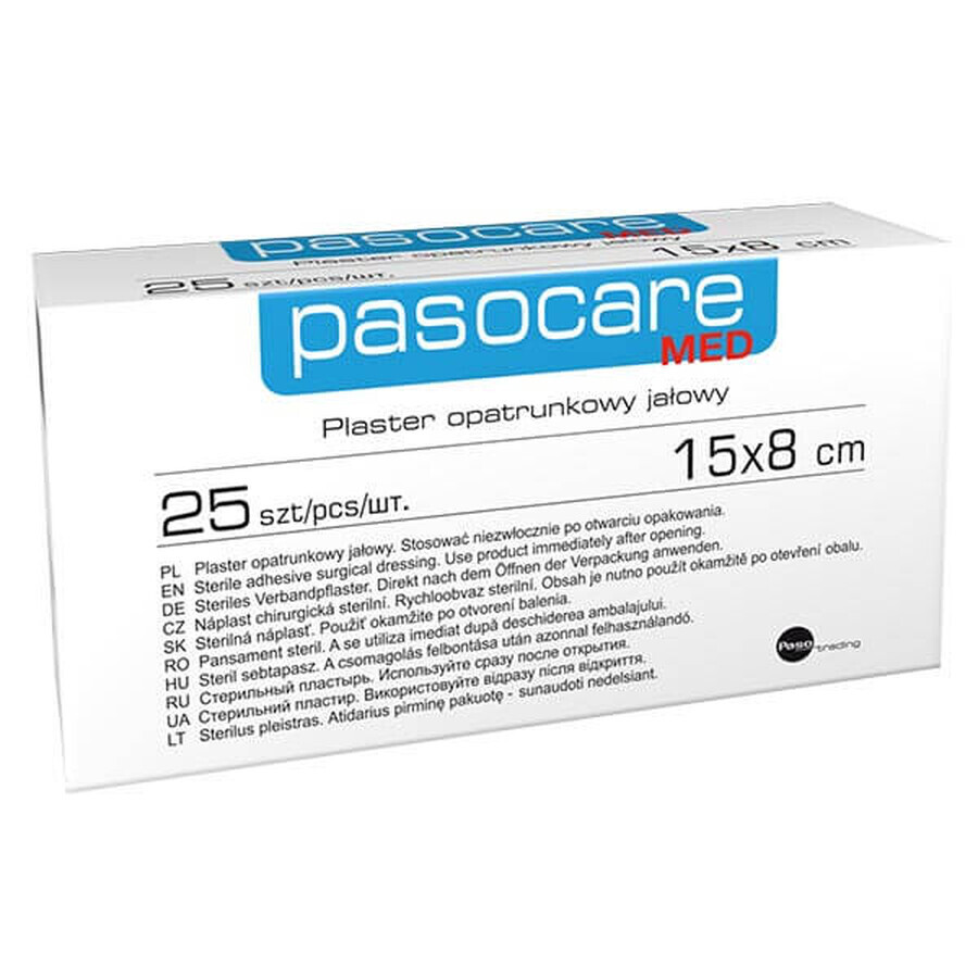 Pasocare Med, esparadrapo, estéril, 15 cm x 8 cm, 1 pieza