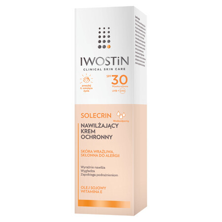 Iwostin Solecrin, crema protectora hidratante para niños mayores de 6 meses, FPS 30, 50 ml