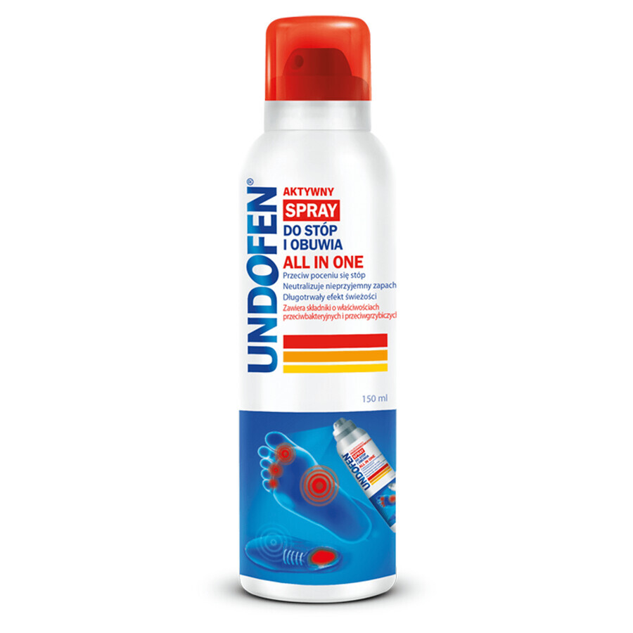 Undofen, spray actif pour les pieds et les chaussures, tout en un, 150 ml