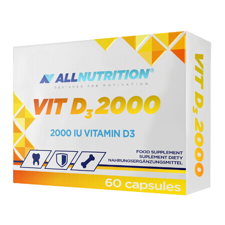 Allnutrition Vit D3 2000, vitamina D 2000 UI, 60 cápsulas