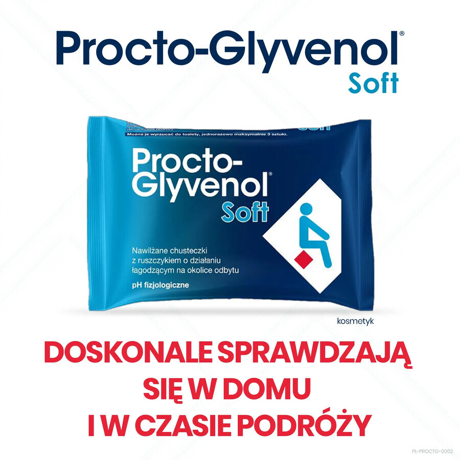 Procto-Glyvenol Zachte, vochtige doekjes met slagersbezem voor mensen met aambeien, 30 stuks