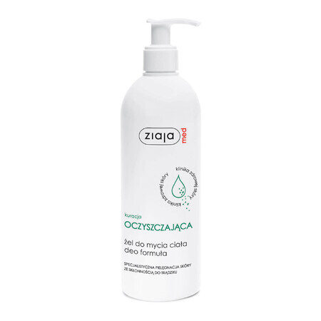 Ziajamed, gel limpiador corporal fórmula deo, seborrea, acné, 400 ml