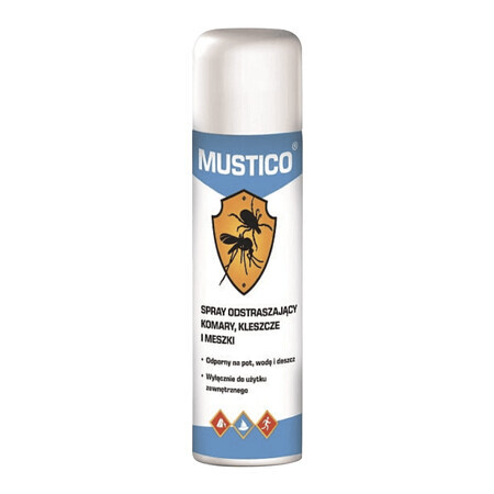 Mustico, spray repelente de mosquitos, garrapatas y zancudos, con DEET, 100 ml