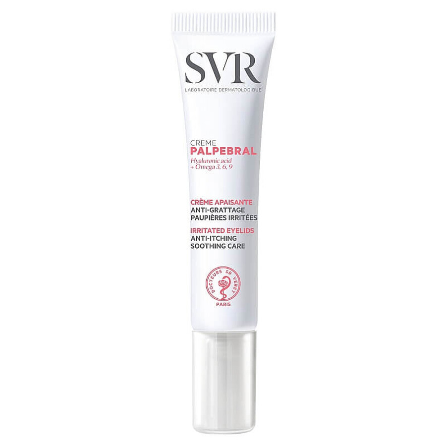 SVR Palpebral, crema calmante para párpados y contorno de ojos irritados, 15 ml