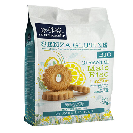 Biscuiti vegani fara gluten cu lamaie eco, 250 g, Sottolestelle