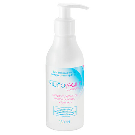 Mucovagin Physioemulsion, emulsión especializada en la higiene íntima femenina, regeneración de la zona íntima, 150 ml