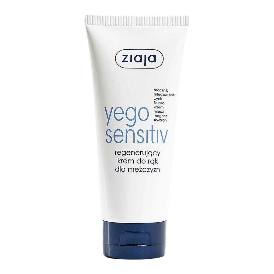 Ziaja Yego Sensitiv, Regenerating hand cream, for men, 75 ml