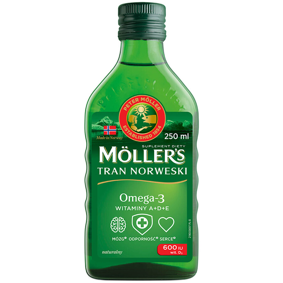 Alimento dietético noruego de Moller, para mayores de 3 años, sabor natural, 250 ml