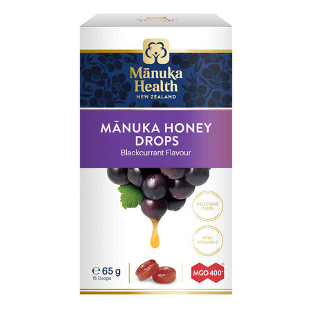 Manuka Honing MGO 400+ en natuurlijke kruisbessensmaak, 65g, Manuka Health