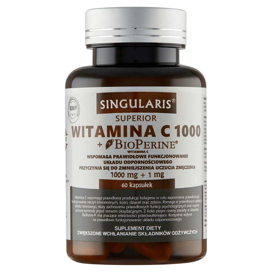 Singularis Superior Vitamin C 1000 + Bioperine, 60 gélules