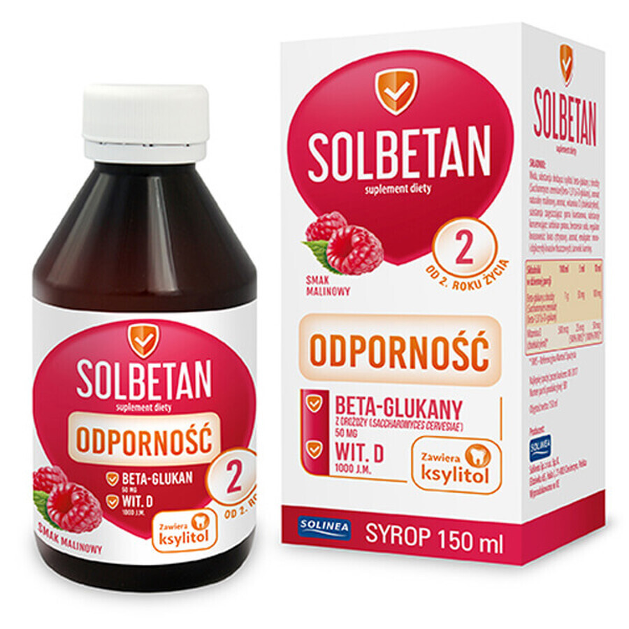 Solbetan Immunity, syrup, for children from 2 years, raspberry flavor, 150 ml